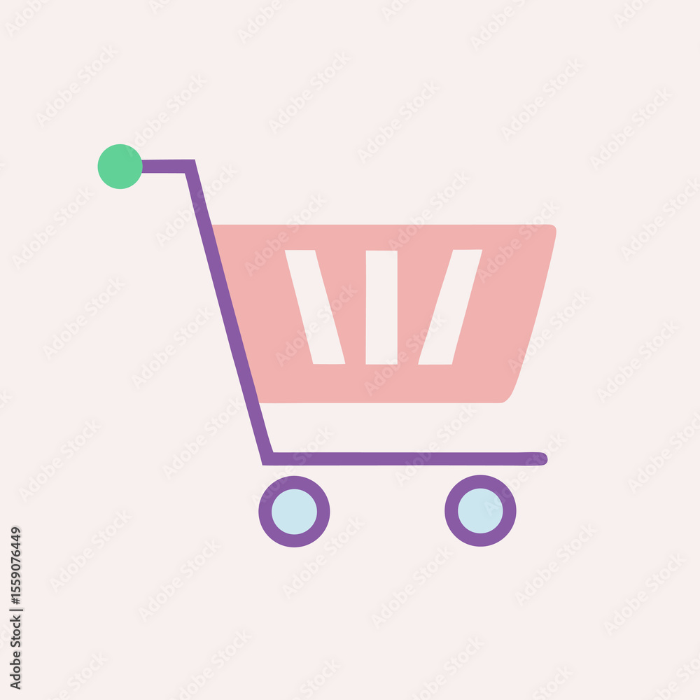 Poster cart icon – minimal flat vector design for online store or app