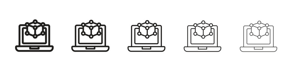 Computer simulation icon vector design element vector eps 10