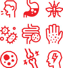Diseases icon set