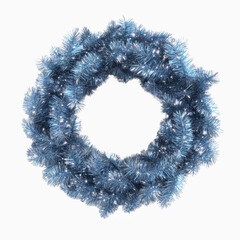 Sparkling Blue Christmas Wreath, Festive Holiday Decoration