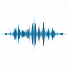 Abstract Teal Sound Wave on White Background