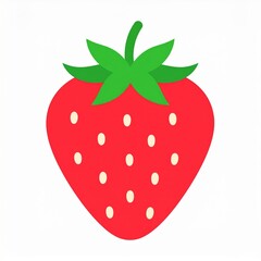 Red Strawberry Illustration on White Background