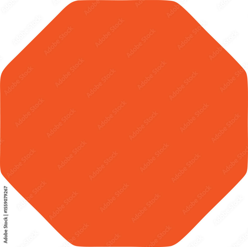 Aufkleber vivid orange octagon with soft rounded corners, a geometric shape with a modern and simple design el