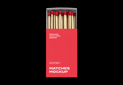 Matches Fire Pack Package Box Shop Plastic Mockup Template Packaging Branding Brand Identity