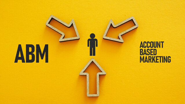 Account Based Marketing ABM is shown using the text as business concept