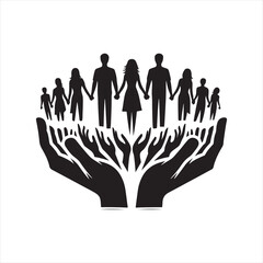 people holding hands vector silhouette clip art idea illustration