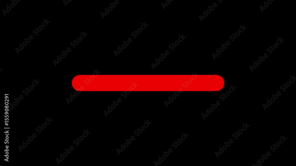 Poster simple bar animation expanding two side on black background.simple glowing bar expanding outwards bo