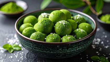 Elegant matcha dessert.