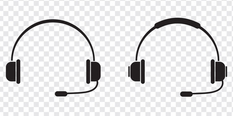 Headphones earphones icon set.  Headphones icon collection. Set of music headphones icons. headphone with microphone. Wireless headphones  icon.