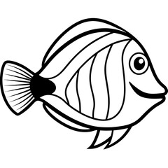 Tropical Yellow Tang Minimal Vector Style