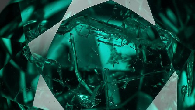 Emerald crystal structure close-up