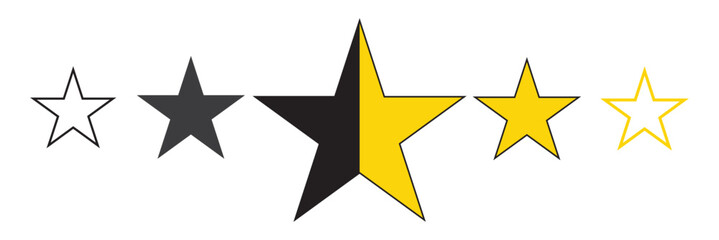 Star vector icons. Set of star symbols isolated.