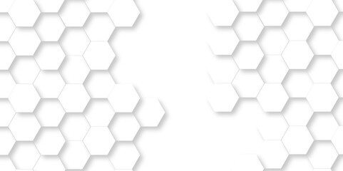 White Hexagonal Background. Luxury White Pattern. Futuristic abstract honeycomb mosaic white background. geometric mesh cell texture. modern futuristic wallpaper.	

