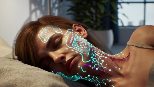 Subdermal Neurochip Monitoring Sleep