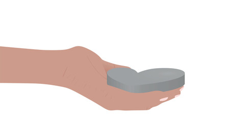 Hand hold heart. vector illustration	