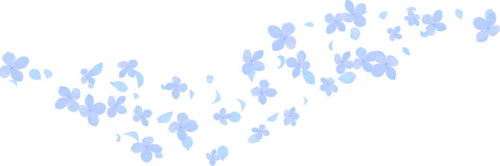 Flying hydrangea and petal element decoration season background. Botanical vector, greeting card decoration