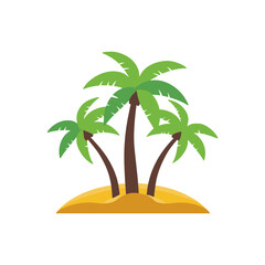 Vector tropical island palm tree vector illustration summer beach logo palm tree icon © MSTLIPE