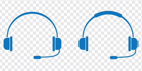 Headphones earphones icon set.  Headphones icon collection. Set of music headphones icons. headphone with microphone. Wireless headphones  icon.