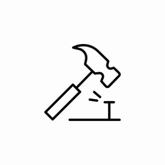hammer usage icon sign vector