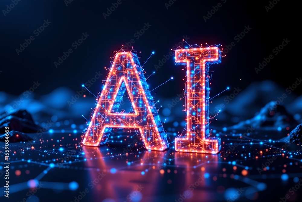 Aufkleber innovative ai technology advancements modern digital space graphic design futuristic environment clo