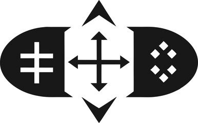 Obraz premium Minimalist D Pad Directional Pad with Arrows