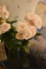 Creamy White Roses in Soft Indoor Setting