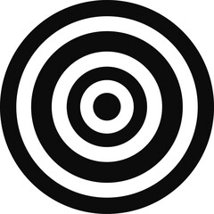 Classic Bullseye Target Vector Illustration Black and White