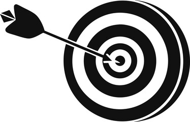 Darts Hitting Target Board Vector Illustration