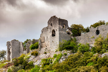 Ancient Ruins Overlooking Lush French Landscape