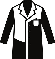 Naklejka premium Short Sleeve Doctor Coat Silhouette Vector