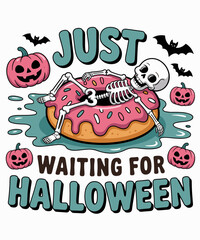 Summerween Summer Skeleton Beach Vibes Waiting for Halloween