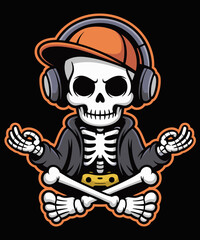 Anime Skeleton Gamer Funny Halloween Gaming Graphic