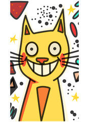 Illustration of a smiling cat