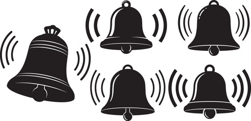 Vibrating bell silhouette vector illustration