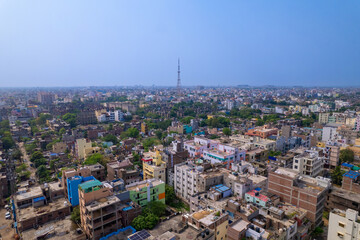 Drone view of the Patna city of Bihar, beautiful aerial shot of an Indian city