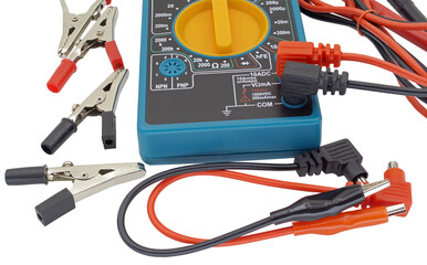 Digital multimeter on white