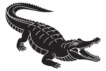 alligator sihouette black vector