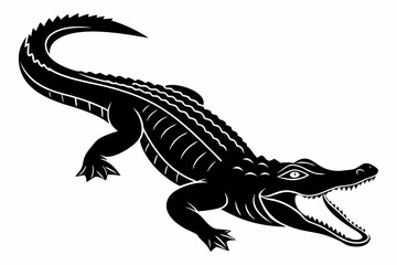 alligator sihouette black vector