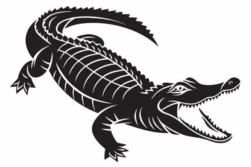 alligator sihouette black vector