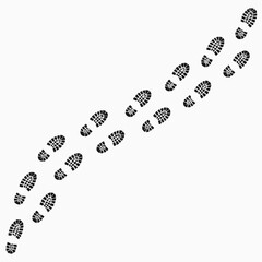 foot prints on white background