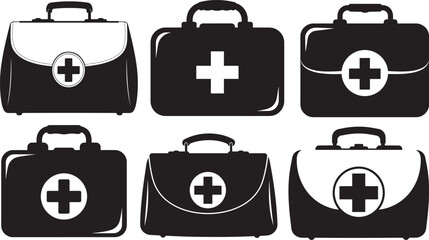 Medical bag silhouette vector illustration