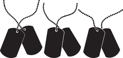 Military dog tag silhouette vector illustration