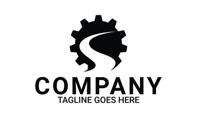 gear road logo design vector template