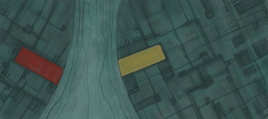 Abstract image for printing. Picture for modern interiors. The picture is painted by hand on a tablet. © neurostructure