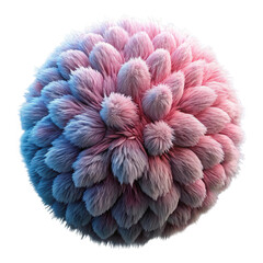 Abstract Pink Blue Fluffy Sphere 3D Render Soft Furry Texture Background Digital Art Design Element Illustration Pastel Colors Graphic Resource Artistic Visual Creative  