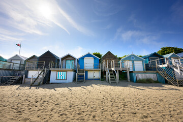 Beach Huts on the Sand at Abersoch, Llyn Peninsula, Wales
