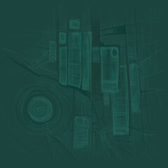 Abstract image for printing. Picture for modern interiors. The picture is painted by hand on a tablet.