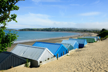 Scenic Coastal View Looking Past Abersoch Beach Huts