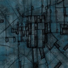 Abstract image for printing. Picture for modern interiors. The picture is painted by hand on a tablet.