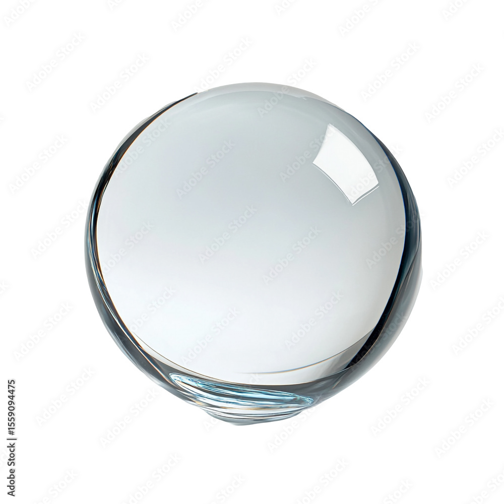 Poster a translucent sphere of liquid floats against a black background showing its reflective surface and 